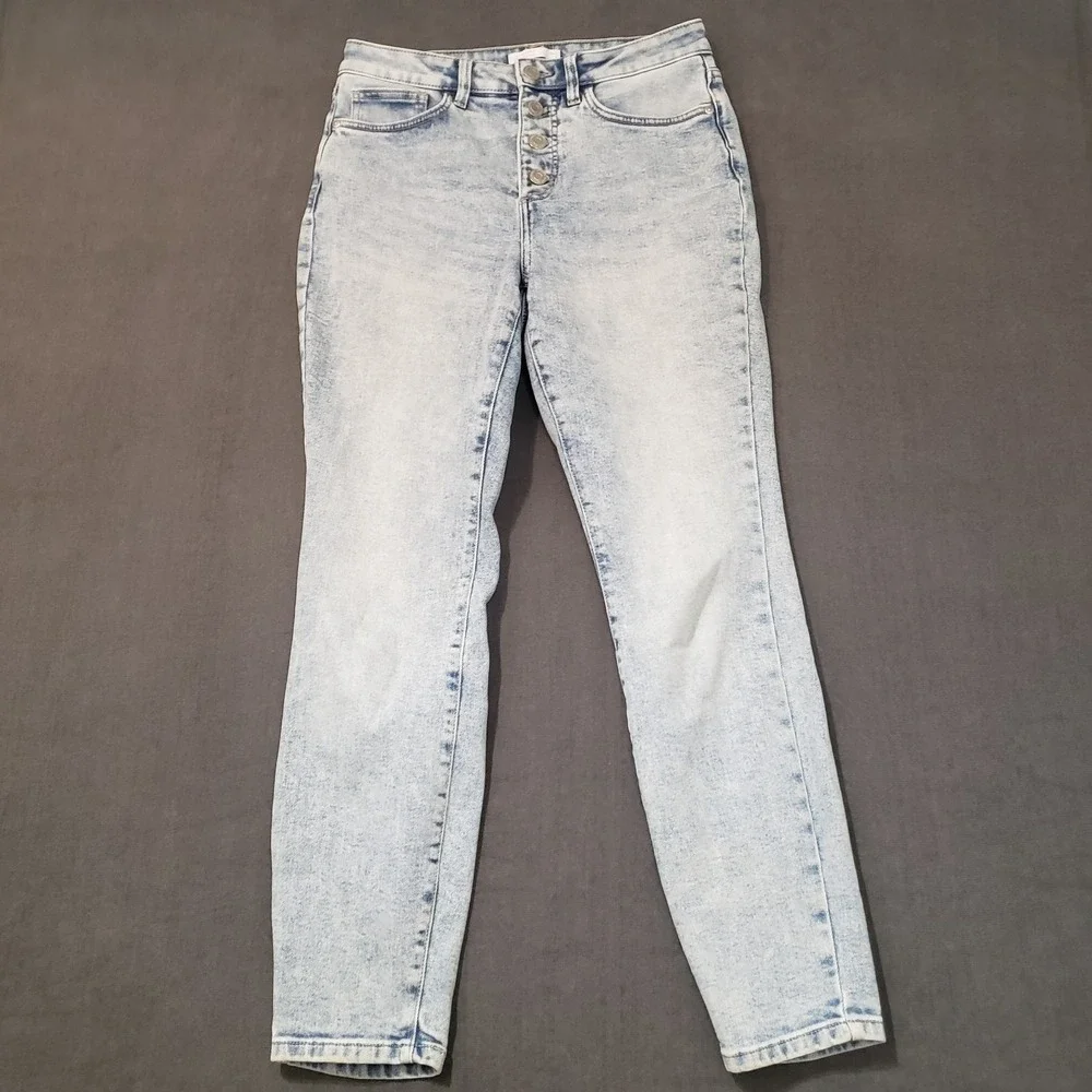 Lauren Conrad Jeans Womens Size 8 High Rise Skinny Button Fly Light Wash - Picture 1 of 9
